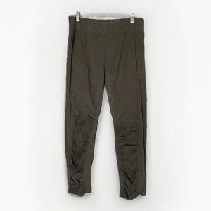 XCVI Wearables Women's S Olive Ruched Jetter Crop Leggings Pull On 30" Waist